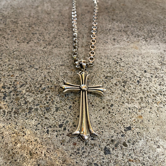 ColdChrome™ Large Cross Pendant Paper Chain Neclace
